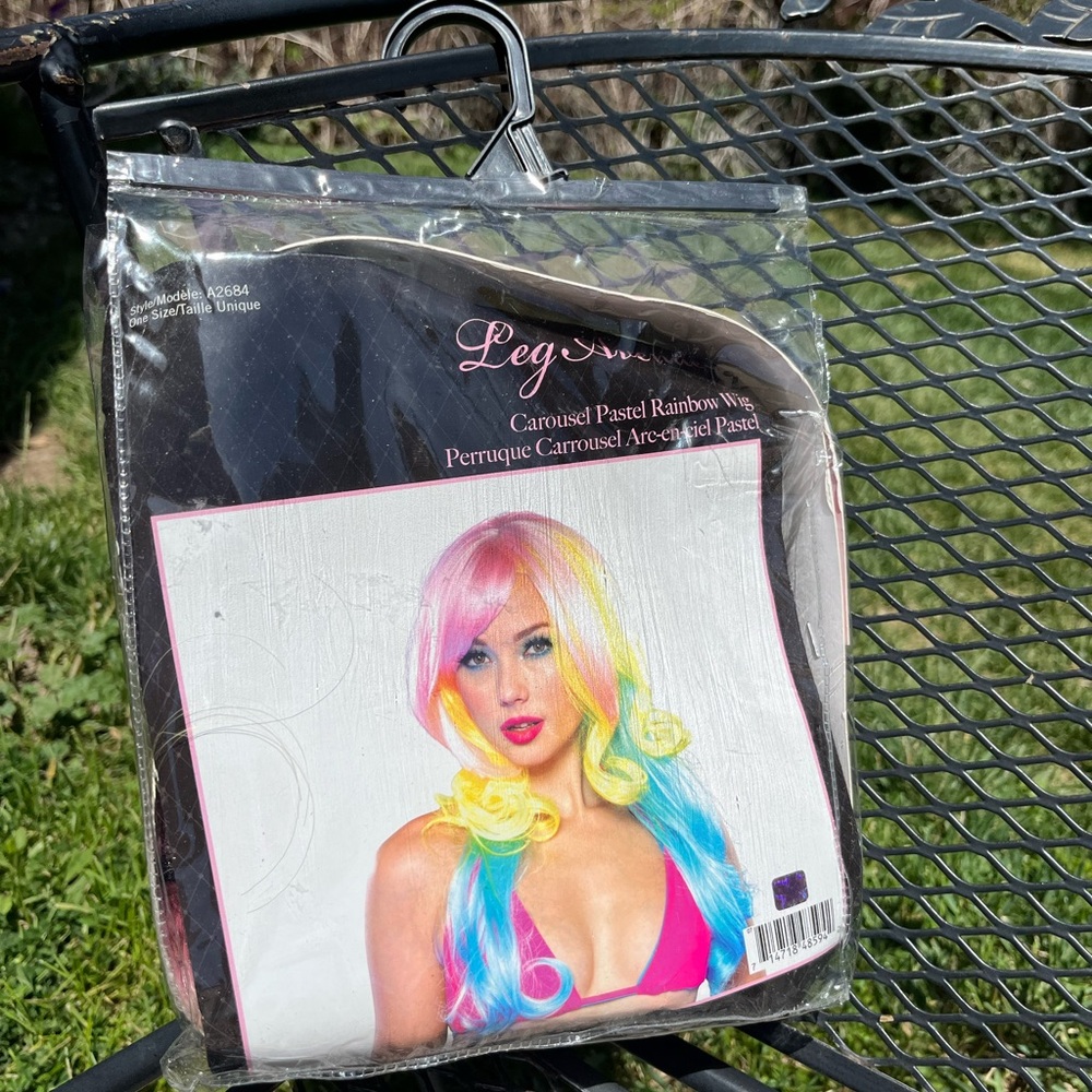 Leg Avenue Carousel Pastel Rainbow Wig — Pink, Yellow, Blue